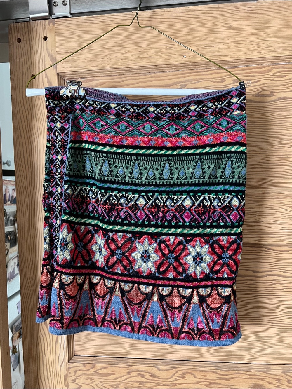 Multi-Color Patterned Mini Skirt - Vibrant Geometric Print